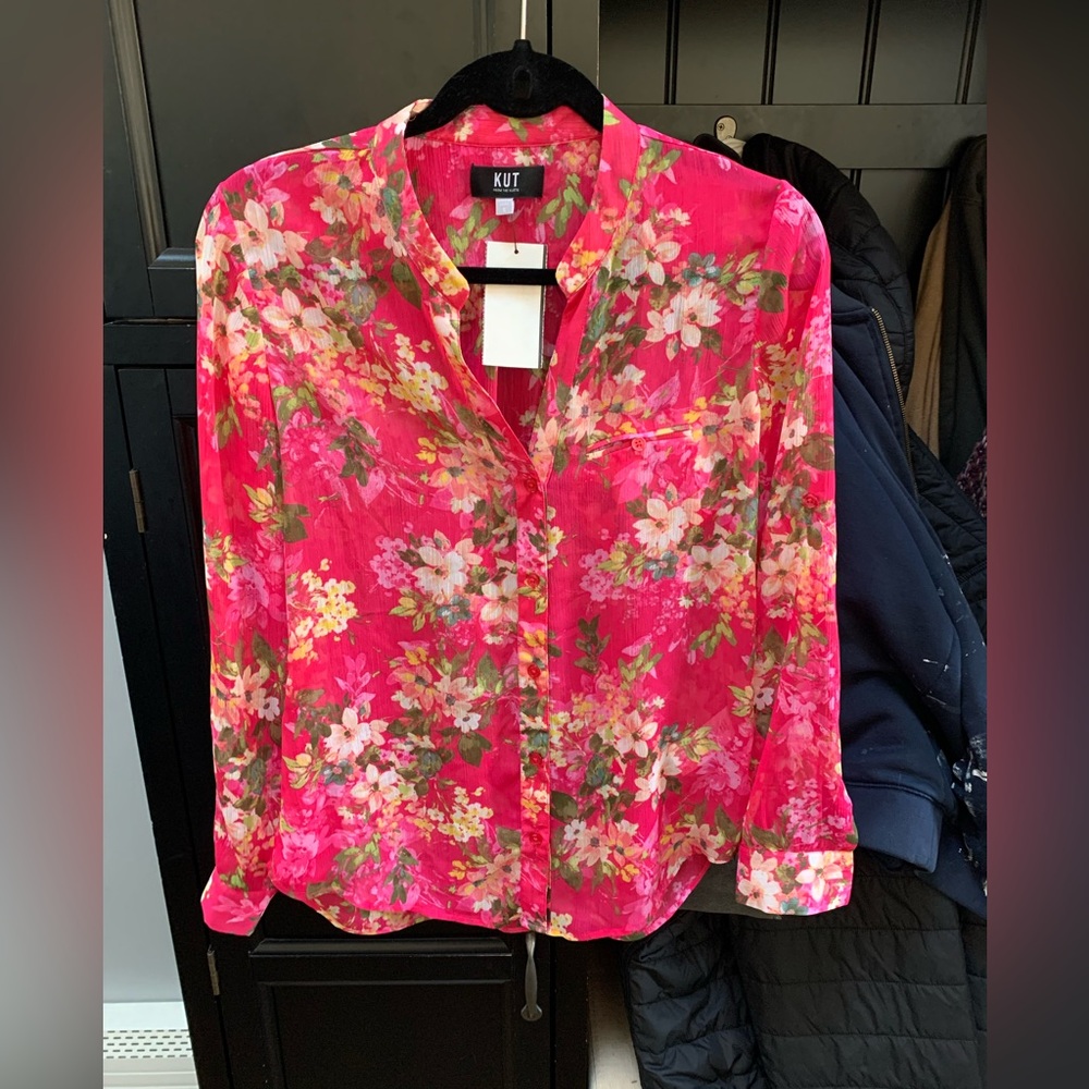 KUT From Kloth Floral Blouse size S NWT